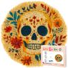 Latch Hook Rug Kit for Adults Skull and FlowersStamped Handmade Round Shape Carpet Crochet Yarn Craft DIY Hook and Latch Door Mat Tapestry for Home Floor Decor 50x50cm(3) view 1