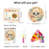 Latch Hook Rug Kit for Adults Skull and FlowersStamped Handmade Round Shape Carpet Crochet Yarn Craft DIY Hook and Latch Door Mat Tapestry for Home Floor Decor 50x50cm(3) view 2