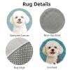 Latch Hook Rug Kit Cute Bichon Frise Dog Stamped Handmade Round Shape Carpet Crochet Yarn Craft DIY Hook and Latch Door Mat Tapestry for Home Floor Decor 50x50cm(5) view 3