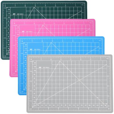 4 Pcs Non-Slip A5 Self-Healing Cutting Mats, Single-Sided Grid Boards 8.7 X 5.9 Inches For Crafts Quilting Sewing, Pvc In 4 Colors