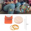 MOZUO 10 Hooks Mini Weaving Loom Household Small Rainbow Colors Weaving Loom Machine with 6.5cm Wooden Board for Hand Craft DIY Weaving Kit (Orange) view 3