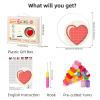 Latch Hook Rug Kit Love Heart-Shape in Red Stamped Handmade Round Shape Carpet Crochet Yarn Craft DIY Hook and Latch Door Mat Tapestry for Home Floor Decor 50x50cm view 2