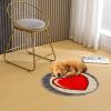 Latch Hook Rug Kit Love Heart-Shape in Red Stamped Handmade Round Shape Carpet Crochet Yarn Craft DIY Hook and Latch Door Mat Tapestry for Home Floor Decor 50x50cm view 4