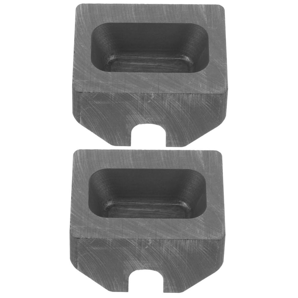 PLAFOPE 2pcs Gold Silver Copper Graphite Ingot Mold for Melting and Casting Shaped Design for Jewelry and Science Education for Volume Projects