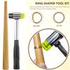 Ring Sizer Measuring Tool Kit Ring Mandrel Sizing Kit Finger Ring Size Measurer Ring Shaper to Fix Bent Rings Resize Repair Jewelers Mandrel and Hammer Ring Size Adjuster (WOOD-12PCS) view 2