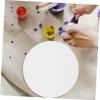 BEBEMOKO 6pcs Oil Painting Canvas Boards Round Shape White Canvas Artist Painting Boards view 3