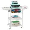VEVOR 3 Tier Movable Heat Press Table, Foldable Heat Transfer Machine Stand with Vinyl Roll Holder, Heavy Duty Rolling Metal Workbench for DIY Sublimation Transfer Machine and Printer view 1