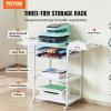 VEVOR 3 Tier Movable Heat Press Table, Foldable Heat Transfer Machine Stand with Vinyl Roll Holder, Heavy Duty Rolling Metal Workbench for DIY Sublimation Transfer Machine and Printer view 2