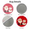 Latch Hook Rug Kit Merry Christmas Santa Claus and Snowman Stamped Handmade Round Shape Carpet Crochet Yarn Craft DIY Hook and Latch Door Mat Tapestry for Christmas Home Floor Decor 20x20inch(1) view 3