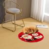 Latch Hook Rug Kit Merry Christmas Santa Claus and Snowman Stamped Handmade Round Shape Carpet Crochet Yarn Craft DIY Hook and Latch Door Mat Tapestry for Christmas Home Floor Decor 20x20inch(1) view 4