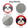 Latch Hook Rug Kit Merry Christmas Shih Tzu Dog Stamped Handmade Round Shape Carpet Crochet Yarn Craft DIY Hook and Latch Door Mat Tapestry for Christmas Home Floor Decor 20x20inch(9) view 3
