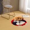 Latch Hook Rug Kit Merry Christmas Shih Tzu Dog Stamped Handmade Round Shape Carpet Crochet Yarn Craft DIY Hook and Latch Door Mat Tapestry for Christmas Home Floor Decor 20x20inch(9) view 4