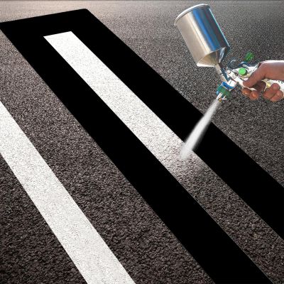 Eunika 4 x 92 Inch Parking Lot Line Stencil, Foldable Pavement Straight Line Stencil Reusable Rubber Parking Template for Painting Parking Lot & Pavement Lines for Asphalt Concrete