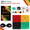 Ferreve 60 Sets Juneteenth Keychain Gifts DIY Making Crafts Kit for Juneteenth Activities African American Party Favors Beadable Keychains Bars with Inspirational Beads June 19th Independence Day view 2