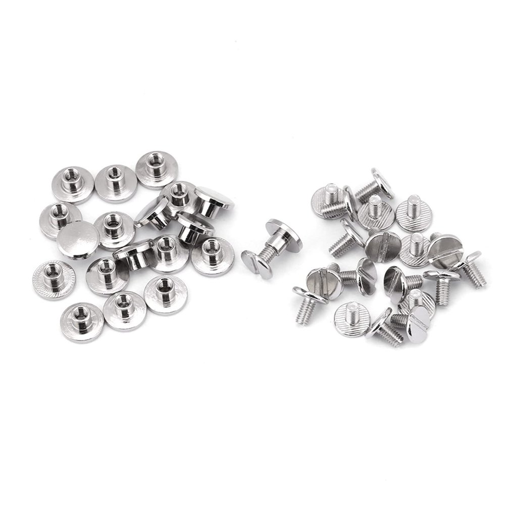 20PCS Flat Head Rivets, Metal Rivet with Rings Leather Craft Rivets Brass Nail Rivets Stud Rivet Kit Belt Repair Rivets for Craft Repair Supplies (5mm)