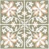 FloorPops Lillium Green Peel and Stick Floor Tiles, Green Floral Removable Vinyl Flooring, Self Adhesive Floor Tiles for Kitchen Bathroom Entryway view 1