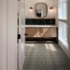 FloorPops Lillium Green Peel and Stick Floor Tiles, Green Floral Removable Vinyl Flooring, Self Adhesive Floor Tiles for Kitchen Bathroom Entryway view 4