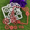 Metal Cutting Die Cuts,10.2x10.2cm Gear Shape Square Photo Frame Combination Hand Embossed Album Scrapbook Greeting Card Decoration view 1