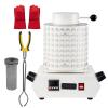 Gold Melting Furnace,2000w Metal Smelting Casting Kit,Temperature Control Display,External Exhaust Hole,With Insulation Net,Graphite Crucible,Heat Insulating Gloves,Crucible Tongs,White-3kg view 1
