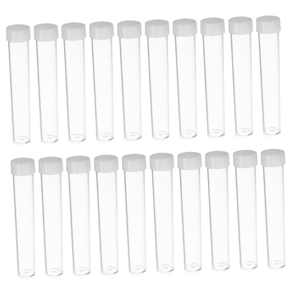 BUGUUYO 50pcs Organizer Box Bead Containers for Art Supplies Storage Jewelry Container Plastic Test Tubes Caps