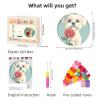 Latch Hook Round Rug Kit Cute Maltese Dog Hold Rose Stamped Handmade Round Shape Carpet Crochet Yarn Craft DIY Hook and Latch Door Mat Tapestry for Christmas Home Floor Decor 20x20in(4) view 2