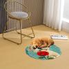 Latch Hook Round Rug Kit Cute Maltese Dog Hold Rose Stamped Handmade Round Shape Carpet Crochet Yarn Craft DIY Hook and Latch Door Mat Tapestry for Christmas Home Floor Decor 20x20in(4) view 4