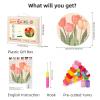 Latch Hook Rug Kit Tulips Flowers Graphic Stamped Handmade Round Shape Carpet Crochet Yarn Craft DIY Hook and Latch Door Mat Tapestry Christmas Home Floor Decor 20x20in-2 view 2