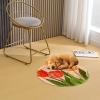 Latch Hook Rug Kit Tulips Flowers Graphic Stamped Handmade Round Shape Carpet Crochet Yarn Craft DIY Hook and Latch Door Mat Tapestry Christmas Home Floor Decor 20x20in-2 view 4