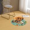 Latch Hook Round Rug Kit Cute Shih Tzu Dog Running in Flowers Stamped Handmade Round Shape Carpet Crochet Yarn Craft DIY Hook and Latch Door Mat Tapestry Christmas Home Floor Decor 50x50cm-20 view 4