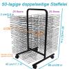 LIUZQWAED Art Drying Rack - 50 Floors Double Sided Mobile Art Drying Rack, Sided Wire Drying Shelf, Floor-Standing Art Shelf Storage Rack On Wheels, Foldable to Save Space Drying Rack view 2