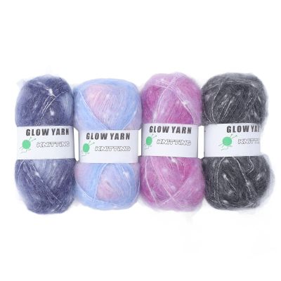 4 Rolls Glow in The Dark Yarn, 152YD Glow Yarn Luminous Yarn for Crocheting Knitting Beginners Arts Crafts (Set 2)