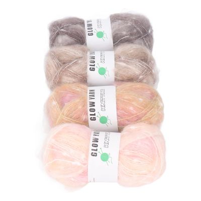 4 Rolls Glow in The Dark Yarn, 152YD Glow Yarn Luminous Yarn for Crocheting Knitting Beginners Arts Crafts (Set 1)