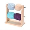 Yarn Ball Holder, Double Layer Yarn Spindle Dispenser, Horizontal Wooden Ribbon Rack for Crocheting & Knitting view 1