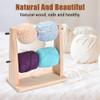 Yarn Ball Holder, Double Layer Yarn Spindle Dispenser, Horizontal Wooden Ribbon Rack for Crocheting & Knitting view 4
