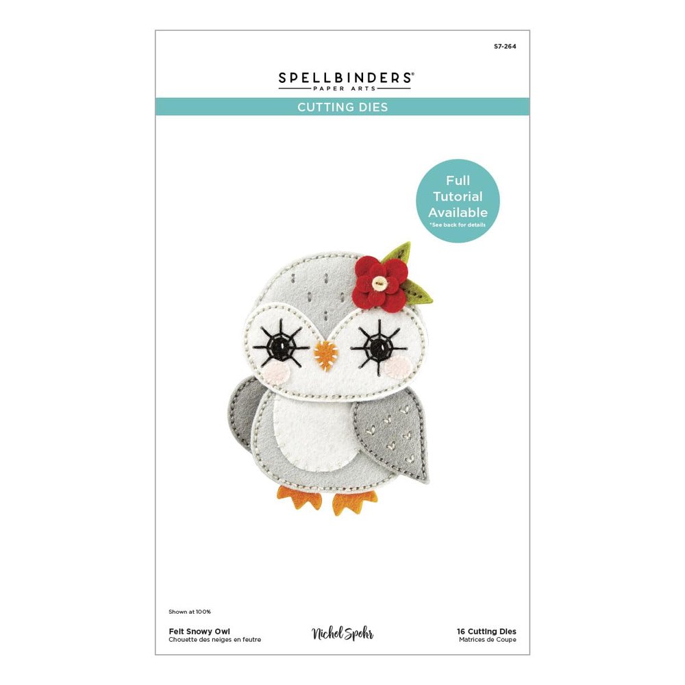 Spellbinders S7-264 Felt Snowy Owl Etched Dies from The Felt Stitch & Create Collection by Nicole Spohr