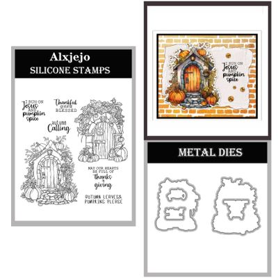 Alxjejo 2025-2026 Stamps and die cuts for Card Making,Metal Dies&Silicone Makeing for DIY Card Birthdays,Valentine's Day Christmas Stamps and Dies for Card Making,Thanksgiving