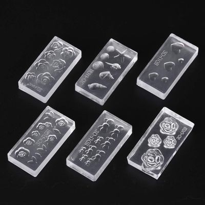 DIIOOMIEEU 6 Pieces/Set 3D Flower Acrylic Silicone Mold for Earrings Art Mould