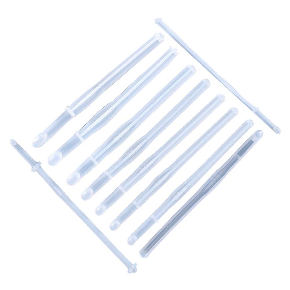DIIOOMIEEU 10 Styles Crochet Hook Molds Set Epoxy Resin Casting Silicone Mold Handcraft Art Yarn Weaving Tool Silicone Mold