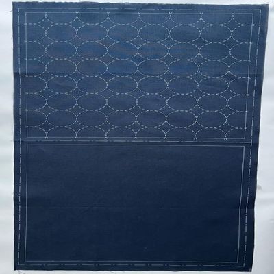 Cosmo No. 98905-4 Sashiko Kit, Cotton Linen, Multi-Cloth, Round Connection, Navy, Size: Approx. 12.6 x 12.6 inches (32 x 32 cm)