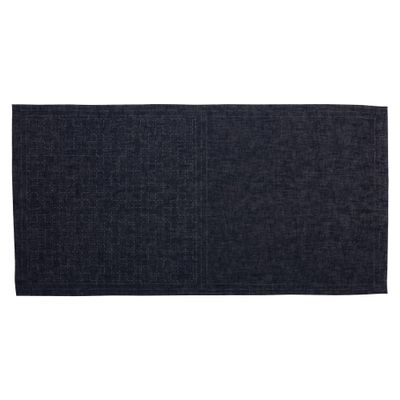 Cosmo No. 98907-4 Sashiko Kit, Cotton Linen Multi-Cloth, Cross Connection, Navy, Size Assembled: Approx. 12.6 x 12.6 inches (32 x 32 cm)