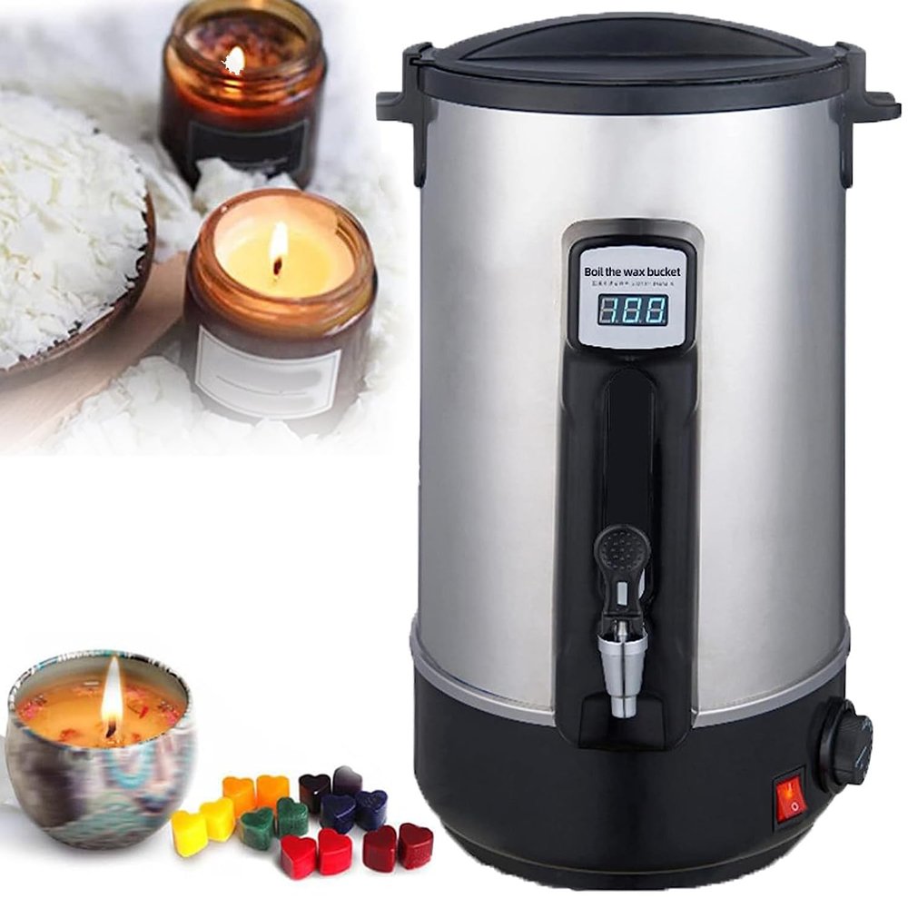 GenSDH Commercial Wax Melter for Candle Making,Extra Large Electric Wax Melting Pot Kit for Candle Making Business with Heating Core Spout & Temp Control & Heat Resistant Handle,35L