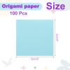 DMiotech 100 Sheets 2x2 Inch Origami Paper, Light Blue Square Origami Paper Easy Fold Double Sided Paper for DIY Arts and Crafts view 4