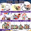 Eersida 32 Pcs Halloween Suncatchers Paper Craft Set DIY Ghost Pumpkin Spider Shaped Stained Glass Tissue Paper Kits Bulk for Window Classroom Activities Art Halloween Party Decorations Favors Gift view 4