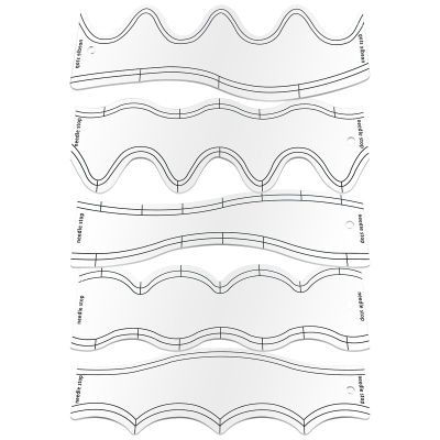 5 Pcs Wave Quilting Rulers and Templates Set, Quilting Ruler and Templates Waves Ruler Acrylic Quilting Templates for Machine Quilting Free Motion Quilting Stencils Wavelengths Sewing Rulers
