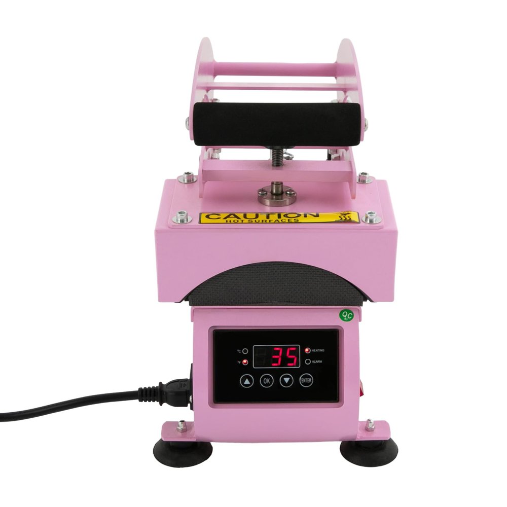 2-in-1 Hat Heat Press Machine,500W Press with Timer & Temperature Control,0-400F,0-999s,Hat Heat Press Machine for Caps. (Light Pink)