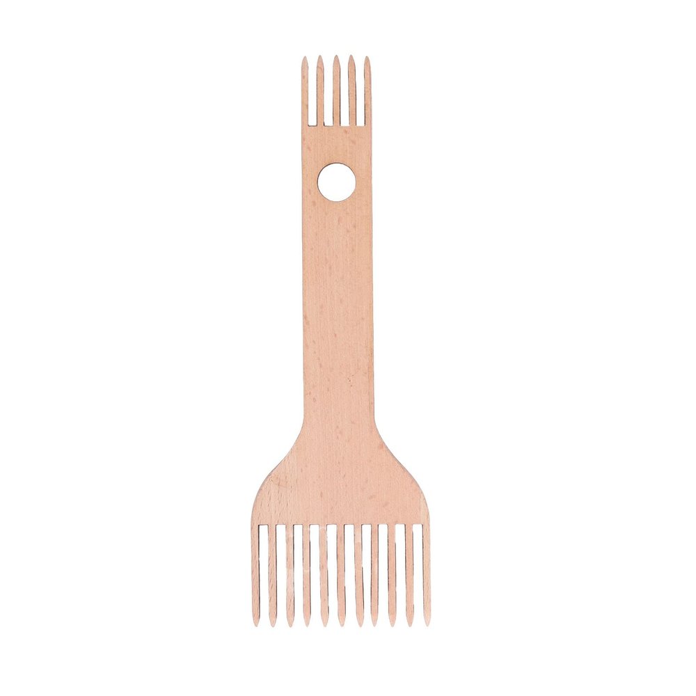 Weaving Comb, 1 Piece Weaving Loomcomb Double Ended Ergonomic Design Beech Glossy Wooden Loomcomb for Knitting Sweaters Scarves Hats Weaving Crafts Household Use