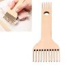 Weaving Comb, 1 Piece Weaving Loomcomb Double Ended Ergonomic Design Beech Glossy Wooden Loomcomb for Knitting Sweaters Scarves Hats Weaving Crafts Household Use view 3