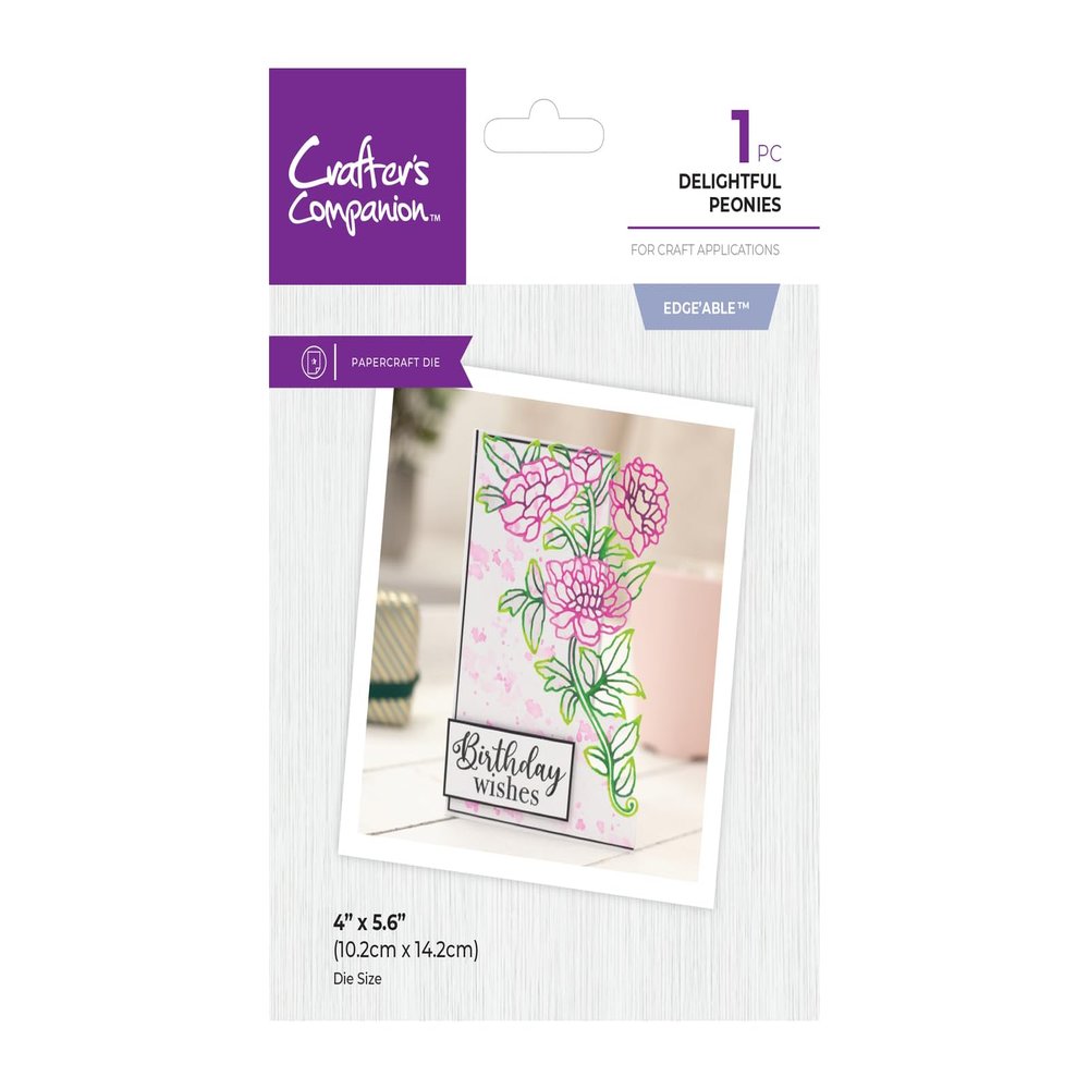 Crafters Companion - Corner Edge'able Collection - Delightful Peony