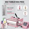 Leomru 5 in 1 Heat Press Machine 15x15 Inch, Heat Press Machine for T Shirts Hat Cap Mug Plate 360 Swing Away, Sublimation Heat Press Heat Transfer Machine W/ 30OZ Tumbler Press Pink view 3