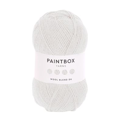 Paintbox Yarns Wool Blend DK Yarn - 284yds (260m)/ 3.53oz (100g) - Light Worsted - Paper White Color - for Knitting or Crocheting - Snuggly Garments & Accessories - 25% Wool, 75% Acrylic